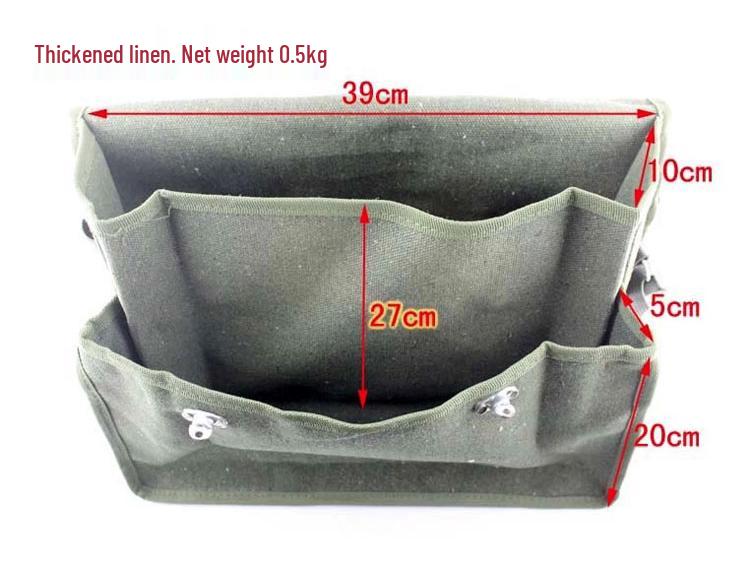 Durable Multifunctional Canvas Electrician Tool Bag - Large Size, Wear-Resistant, Single Shoulder Design