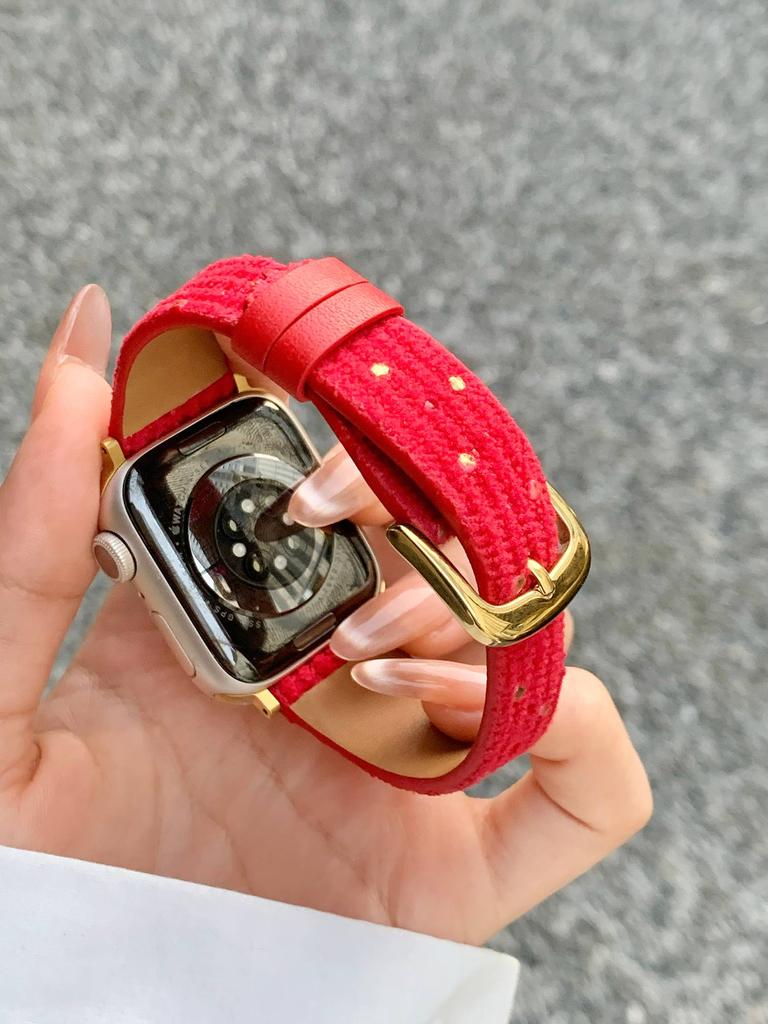 Deluxe High quality leather loop band For Apple Watch women 44mm 40 45 41 49 42 38 Series 11 10 9 8 SE 7 6 5 4 3 Strap