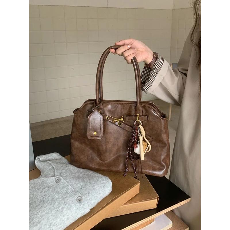 Borse Tote da Spalla da Donna di Grande Capacità Borsa Cartella da Lavoro da Donna in Pelle PU Design Vintage Borse a Mano Femminili per il Pendolarismo Quotidiano Portafoglio