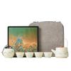 Huang Ru Kiln Travel Tea Set One Pot Four Cups Outdoor Portable Ceramic Tea Pot Teacup Teachers' Day Gift