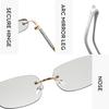 Women's sunglasses - unisex fashion rimless metal photochromic sunglasses