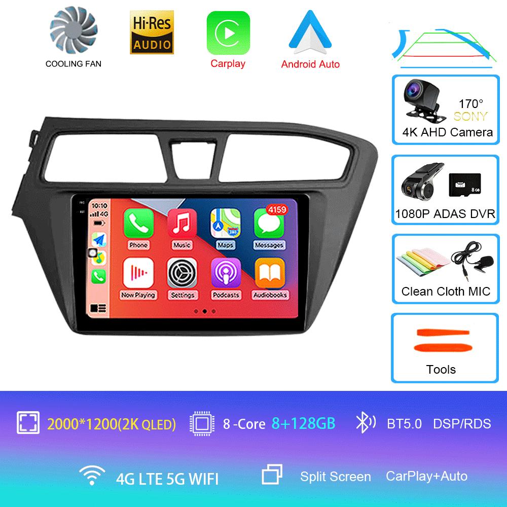 Android 14 WIFI+4G Car Radio For Hyundai I20 LHD 2015 2016 2017 2018 Stereo GPS Carplay Auto Multimedia Video Player 360 Camera