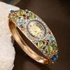 Retro Flower Butterfly Watch Quartz Movement Floral Watch Set  Evening Party