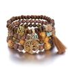 Bohemian Multi-Layer Wooden Bead Beaded Bracelet Bracelet Bracelet Jewelry Retro Beads Stacked