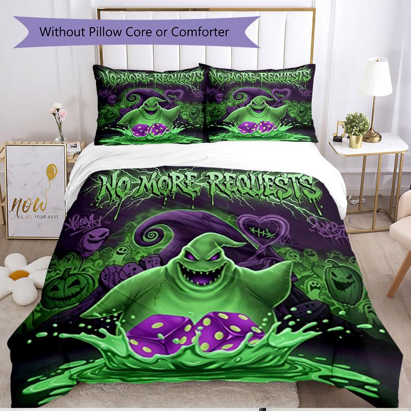 3pcs Duvet Cover Set (1*Duvet Cover + 2*Pillowcase, Without Core), The Nightmare Before Christmas Print Soft All‑Season Bedding Set, Home Bedroom Deco