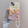 Carine Cover per Telefono a Catena con Fiori 3D Cartoon Per iPhone 15 Pro Max 14 12 11 13 Mini X XR XS 6 6S 7 8 Plus SE Custodia Morbida in Silicone