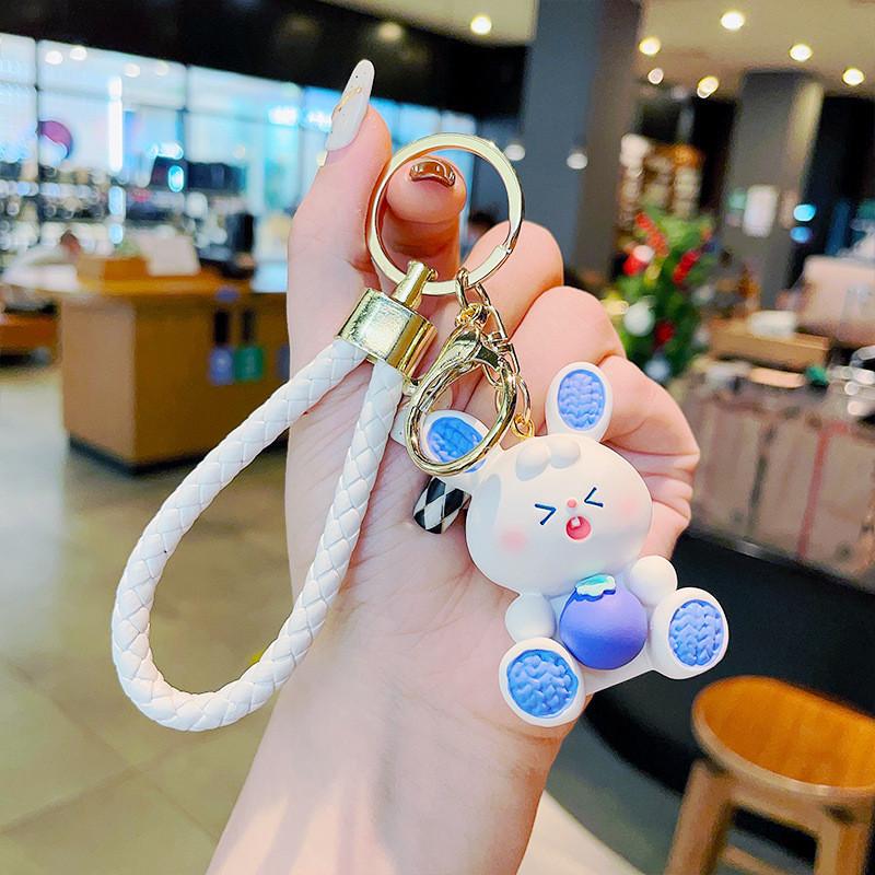 

Bunny Charming Blueberry Resin Keychain Perfect Bag Pendant Gift For Loved Ones голубика