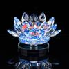 Glass Crystal Lotus Candle Holder Hoom Decor Lotus Figurines Candle Stand  Dinner Decor