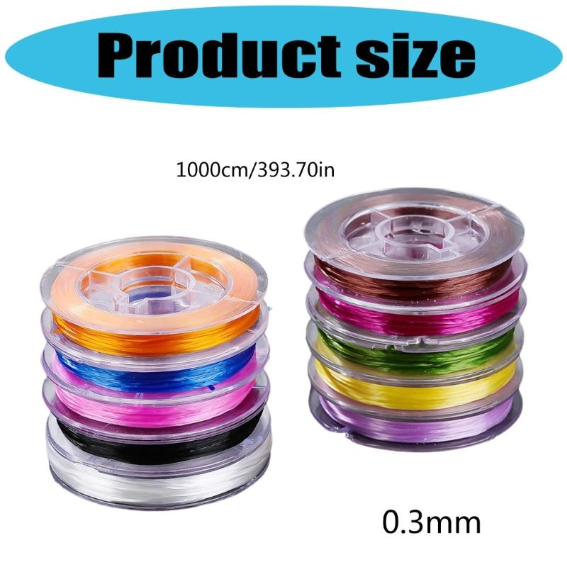 Colorful Stretchy Beading Thread 10 Rolls Flexible Crystals Elastic String for Handmade Jewelry Craft and Projects