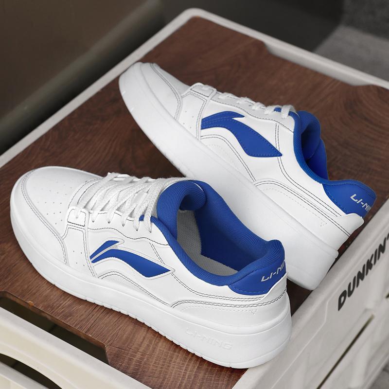 New LiNing Low Top Skateboard Shoes Men's White Blue AGCV143-1