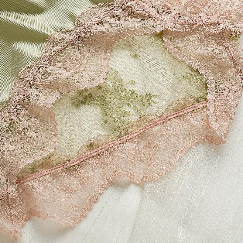 Lenjerie de corp pentru femei, confortabilă, respirabilă, chiloți pentru damă, lenjerie intimă cu dantelă franțuzească, întrepicior din bumbac pur, chiloți tanga sexy din satin