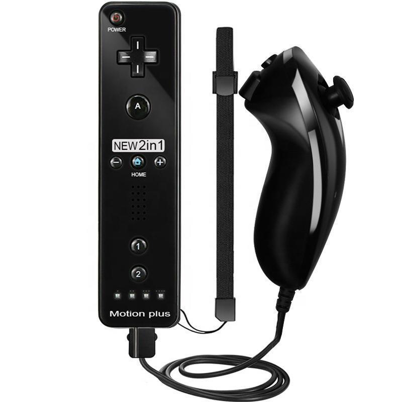 Wii Game Controller Set: 2-in-1 Left & Right Handles with Built-in Accelerator