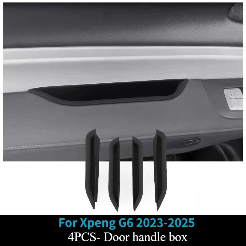 Für Xpeng G6 2023-2025 Türseiten-Aufbewahrungsbox TPE Front- und Hecktürgriff-Organizer Aufräum-Getränkehalter-Aufbewahrungsbox Autozubehör