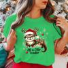 New Christmas All The Otter Reindeer T Shirt Women Casual Personality Round Neck Short Sleeve Fashion Christmas
