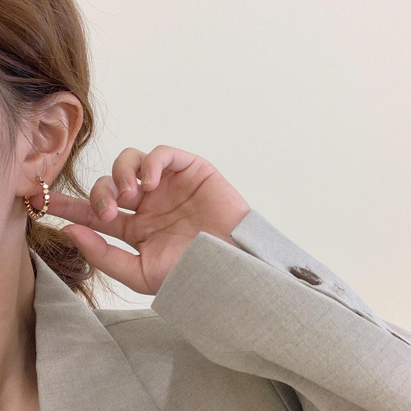 Hand Beaded Round Circle Hoop Earrings For Women Golden Statement Metal Earring  Trend Party Jewelry Couple Gift Brincos