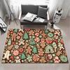 Food F Gingerbread Floor Mat Eco  Flannel Doormat Non Slip Odorless Indoor Floor Rug Soft Short Plush Home Mat