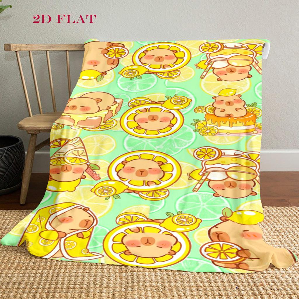 Adorable Capybara Patterns blanket Soft and comfortable Camping trip Office rest blanket Air conditioning blanket Machine washable