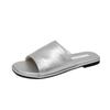 Summer new flat-bottomed slippers women's versatile one-word open-toed slippers women's 2025 light luxury temperament women's shoes