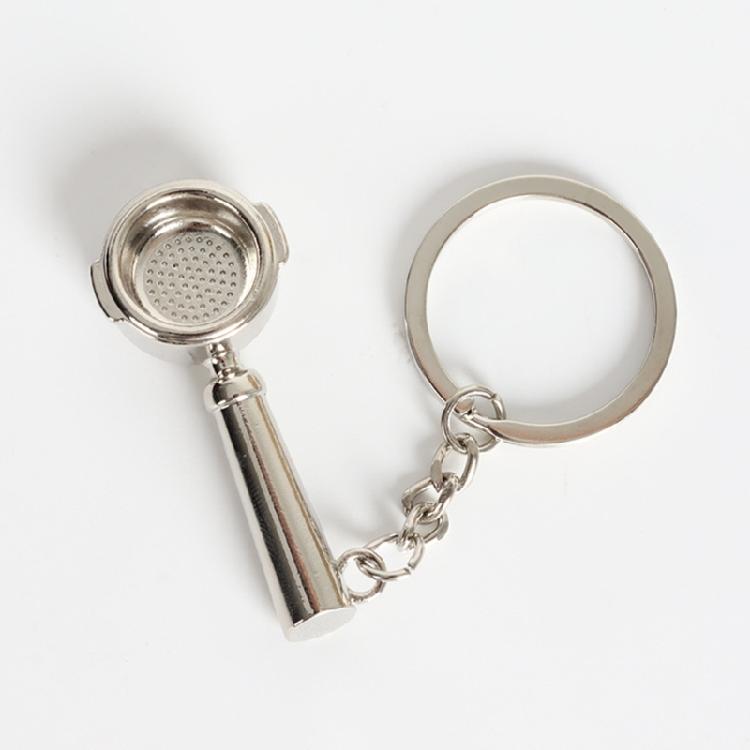Pack of 5 Coffee Culture Symbolic Portafilter Keychain Espresso Machine Accessory Bag Pendant Metal Texture for Gifting