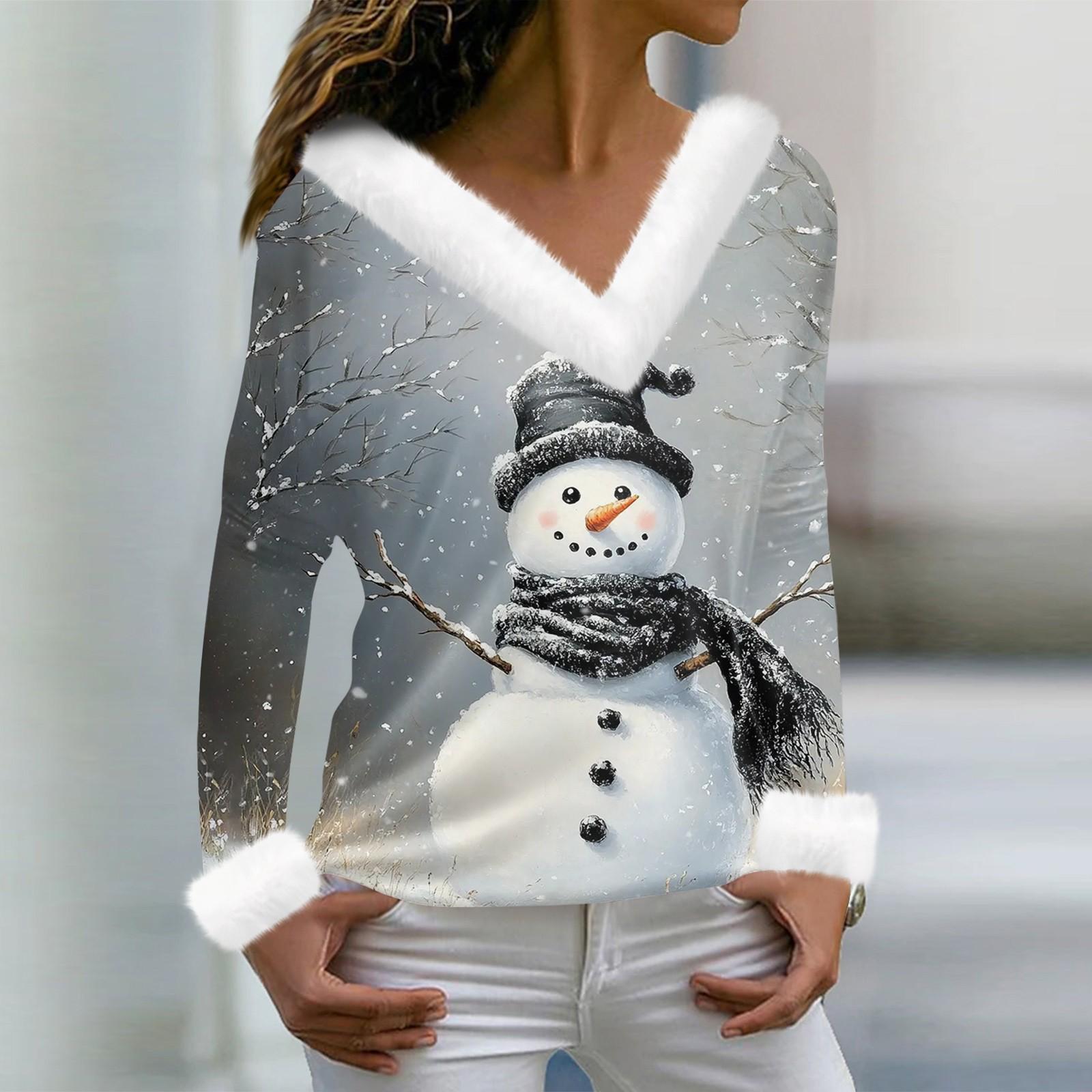 Женская футболка с рождественским принтом — фото 12