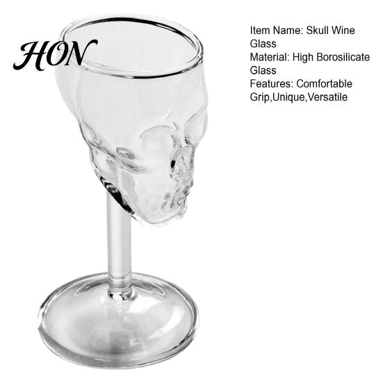 Wine Tasting Glass Skull Shot Glasses, Creative Gothic Vodka Whiskey Tumbler Goblet, Borosilicate Thick Wall Spirit Cup for Bar Home, Halloween Party