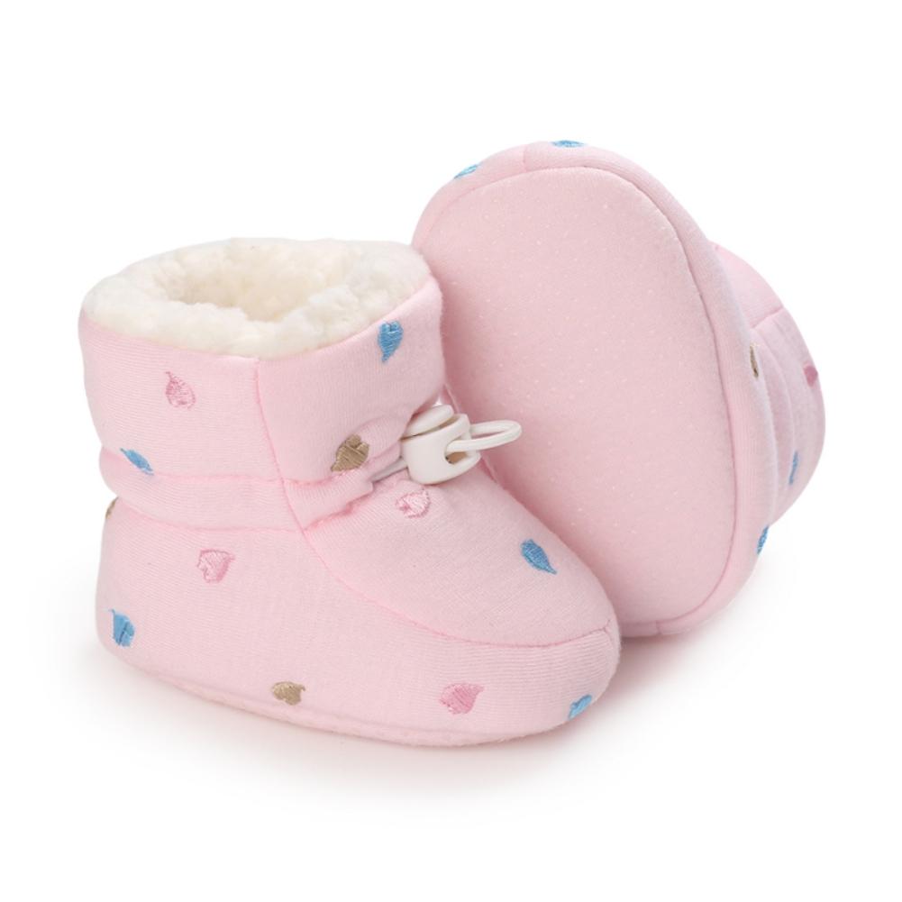 Newborn Baby Cotton Booties Non-Slip Sole Toddler Boys Girls First Walkers Infant Warm Fleece Shoes Snow Boots