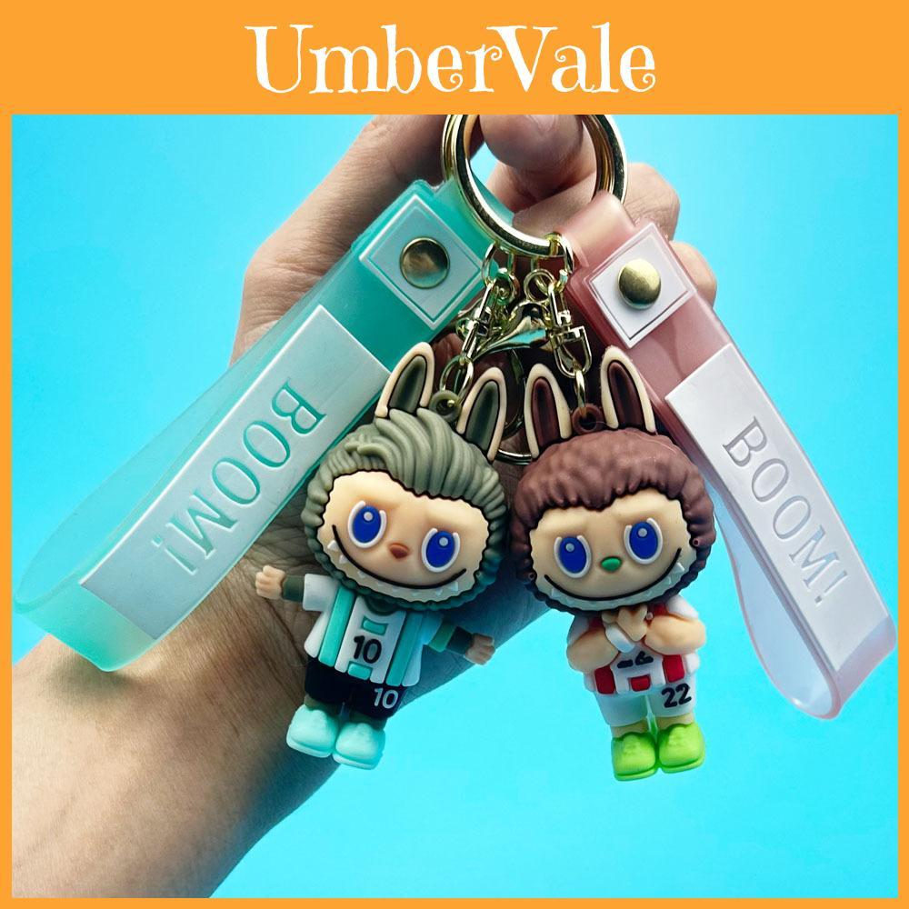 Labubu Sheep In Soccer Outfit Adorable Keychain Soft Pvc Rubber Keyring