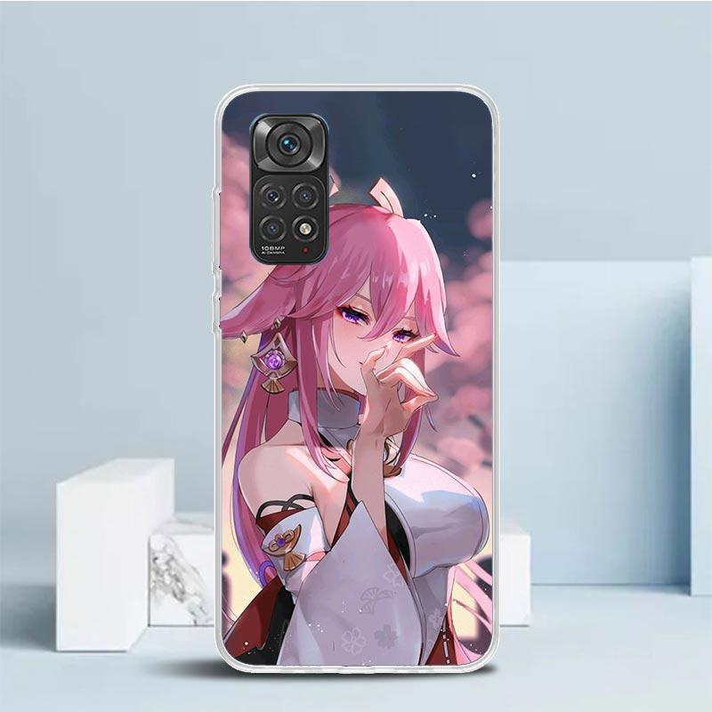 Yae Miko Genshin Impact Phone Case For Xiaomi Redmi Note 15 14 14S 13 12S 12 Pro Plus 11S 11 11T 11E 10S 10 + Soft TPU Back Cove