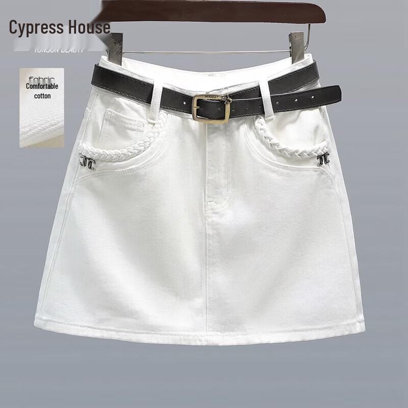 Women s High-Waisted A-Line Pure Cotton Denim Skirt S