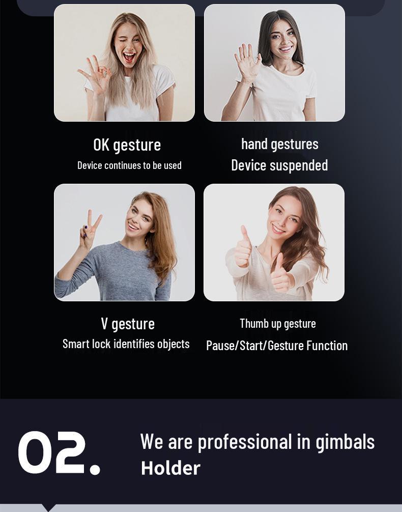 Q12 Smart Tracking Gimbal: AI Face Recognition 360° Live Streaming Phone Stabilizer Stand