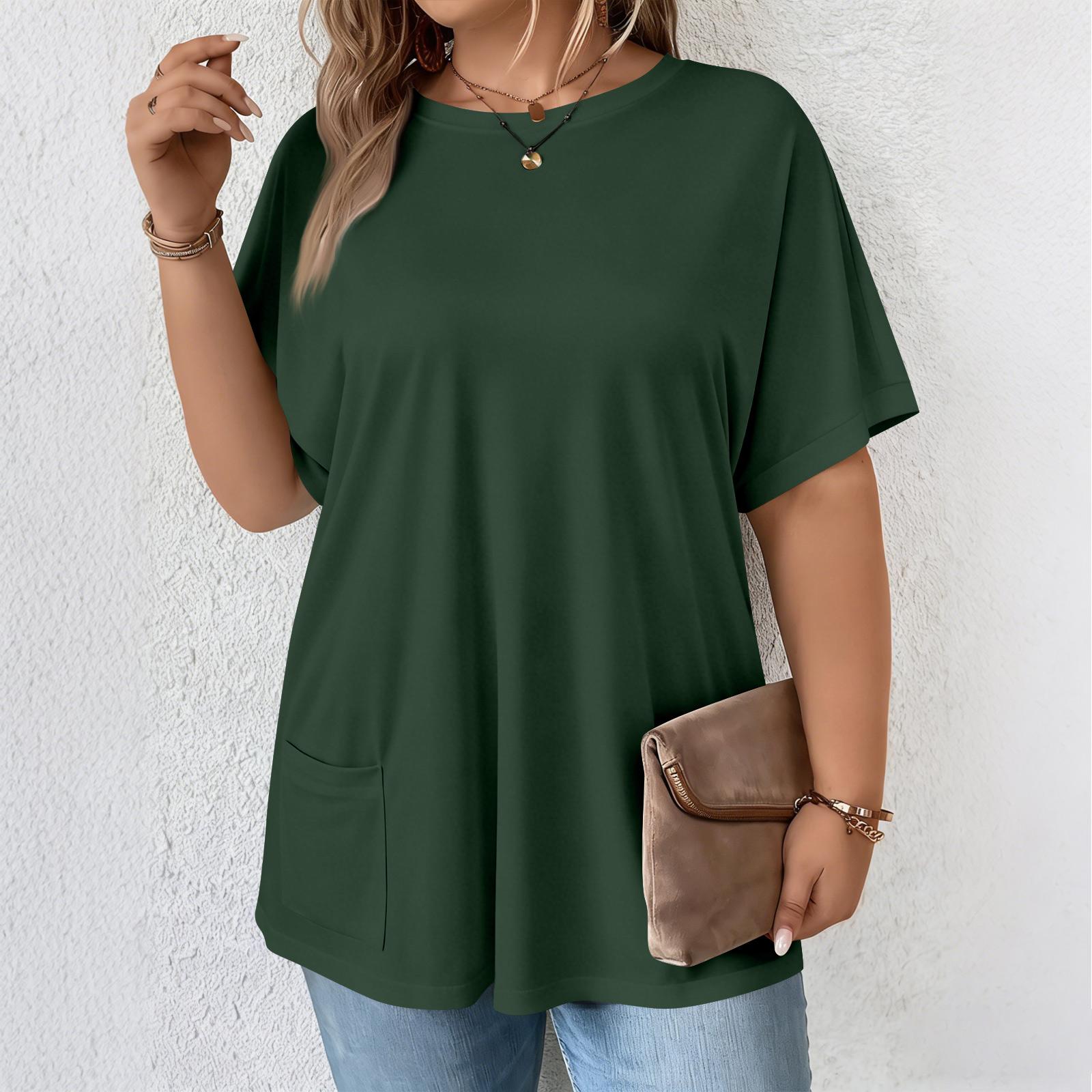 

Women s Plus Size Fashion Casual Short-Sleeve T-Shirt With Round Neck