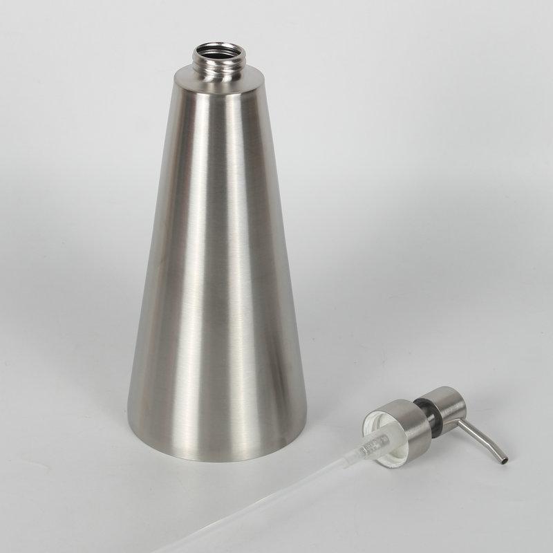 1 Stück 304 Edelstahl Flüssigseifenspender 800ml Konisch Hotel KTV Handpresse Manuell Flasche Roségold/Gebürstetes Silber