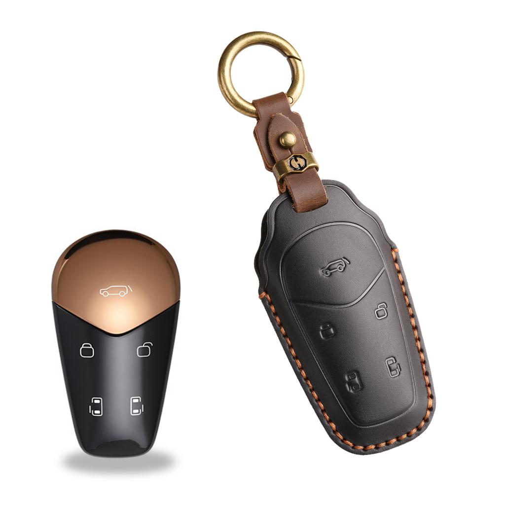The Retro Key Cover Is Suitable for Lantu Car New Blueprint Dreamer Key Bag Buckle, Purely Handmade Leather Case Buckle.