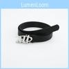 Buckle Wshaped Smooth Black Belt And Clothing Decoration Versatile Casual