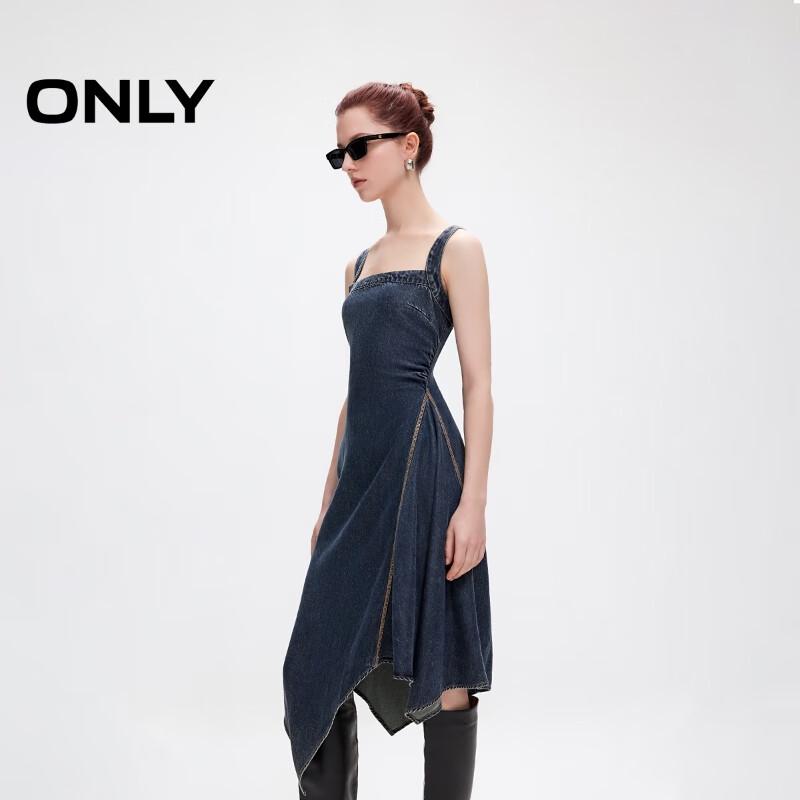 ONLY Women's Lyocell Denim A-Line Strappy Dress