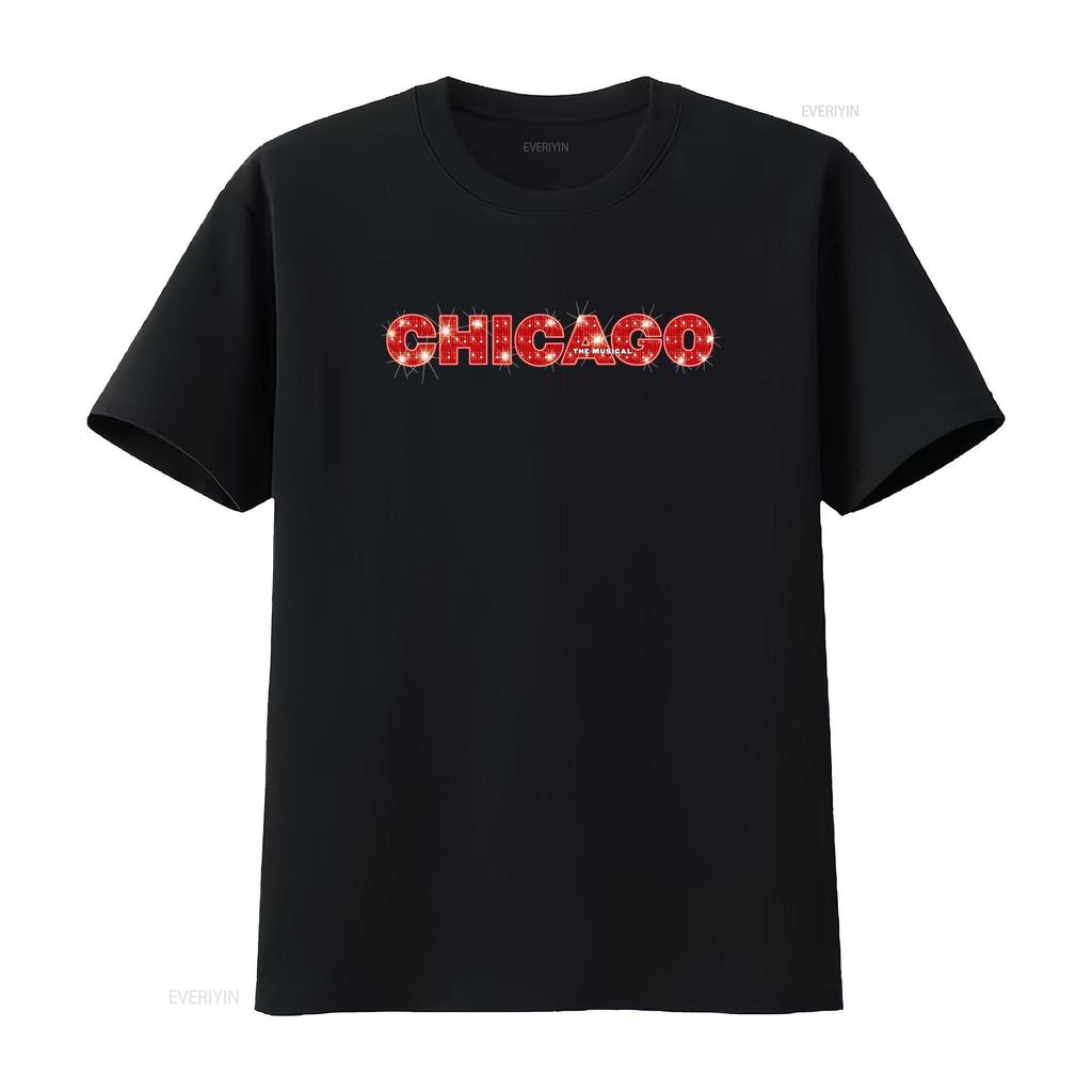 Maglietta Musicale Vintage di Chicago Anni '90 Chiraq Chitown Bob Fosse Fred Ebb Design Scintillante Top Lavato Vintage Per l'Uso Quotidiano