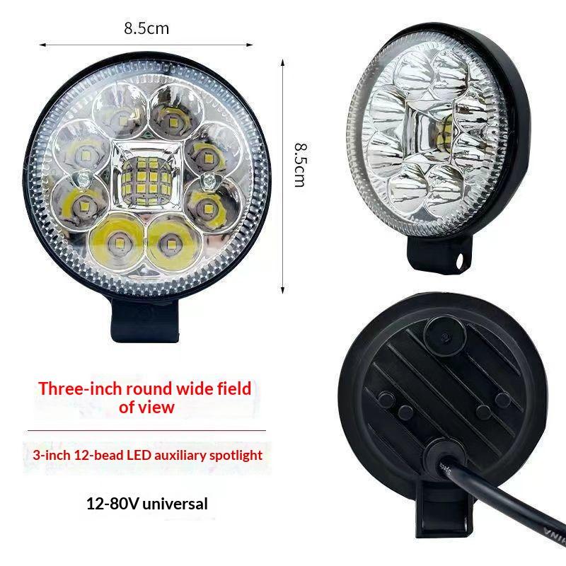 Round Led Spotlight High Brightness Beads Waterproof Universal Auxiliary Lamp For Motorcycle Offroad Night Use