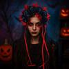Cosplay Prop Rose Flower Headband Garland Halloween Headdress Scary Halloween Rose Hair Band  Party