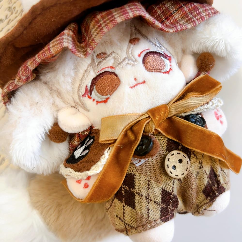 Wizard Plush Clothes [Hat, Tail, Overalls, and Collar Set] for 10cm, Brown, Plush Clothes, Kigurumi Accessories, Otaku Activities, Doll, Mascot,