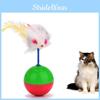 Plush Cat Toy Ball Colorful Feather Mouse Design 6cm Diameter 61g Weight