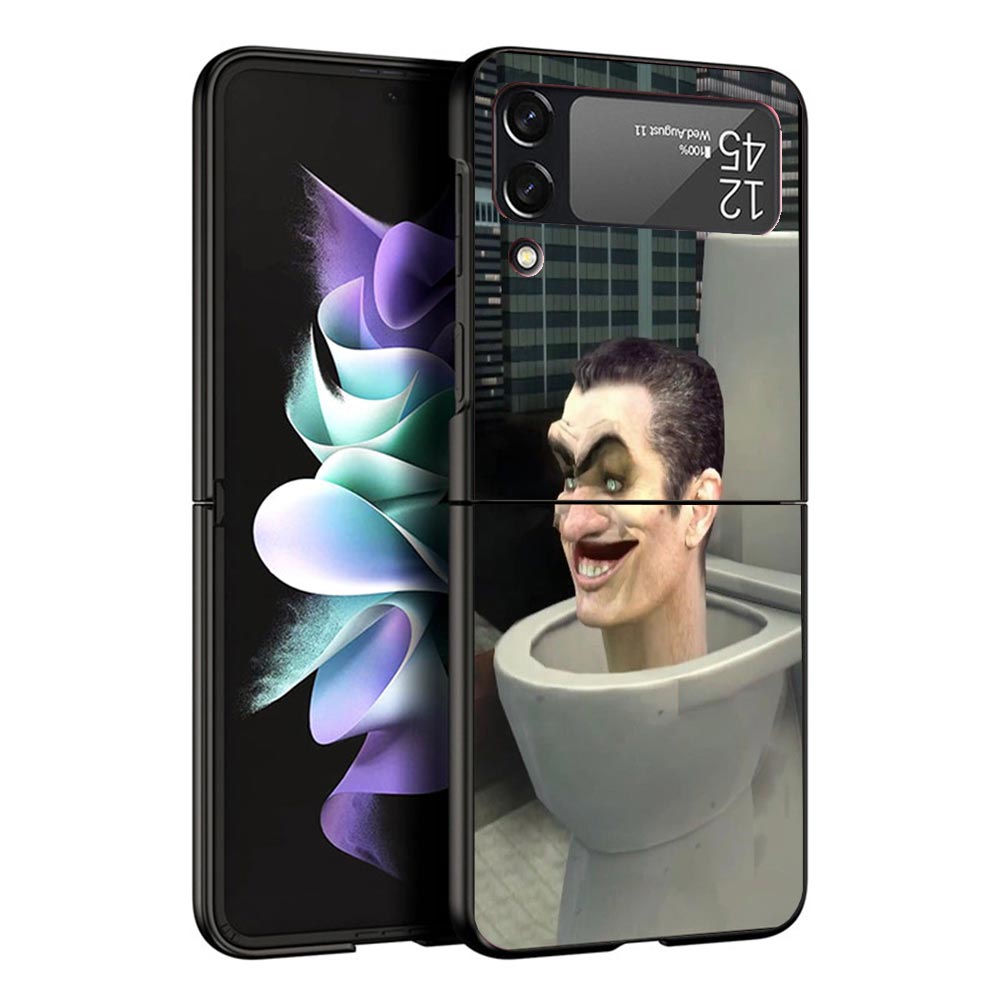 

S-Skibidi Toilet Mobile Cell Black Phone Case For Samsung ZFlip7 ZFlip6 ZFlip5 ZFlip4 ZFlip3 5G Hard Protective Galaxy Z Flip 3 Samsung Z Flip 6