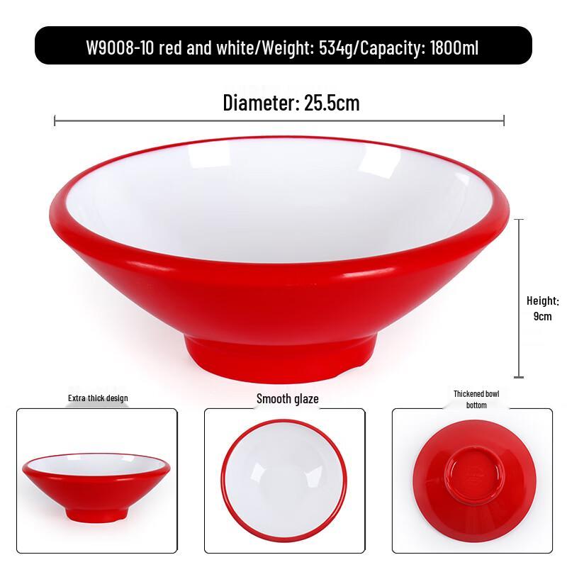 

Extra Thick Commercial Melamine Noodle Bowl