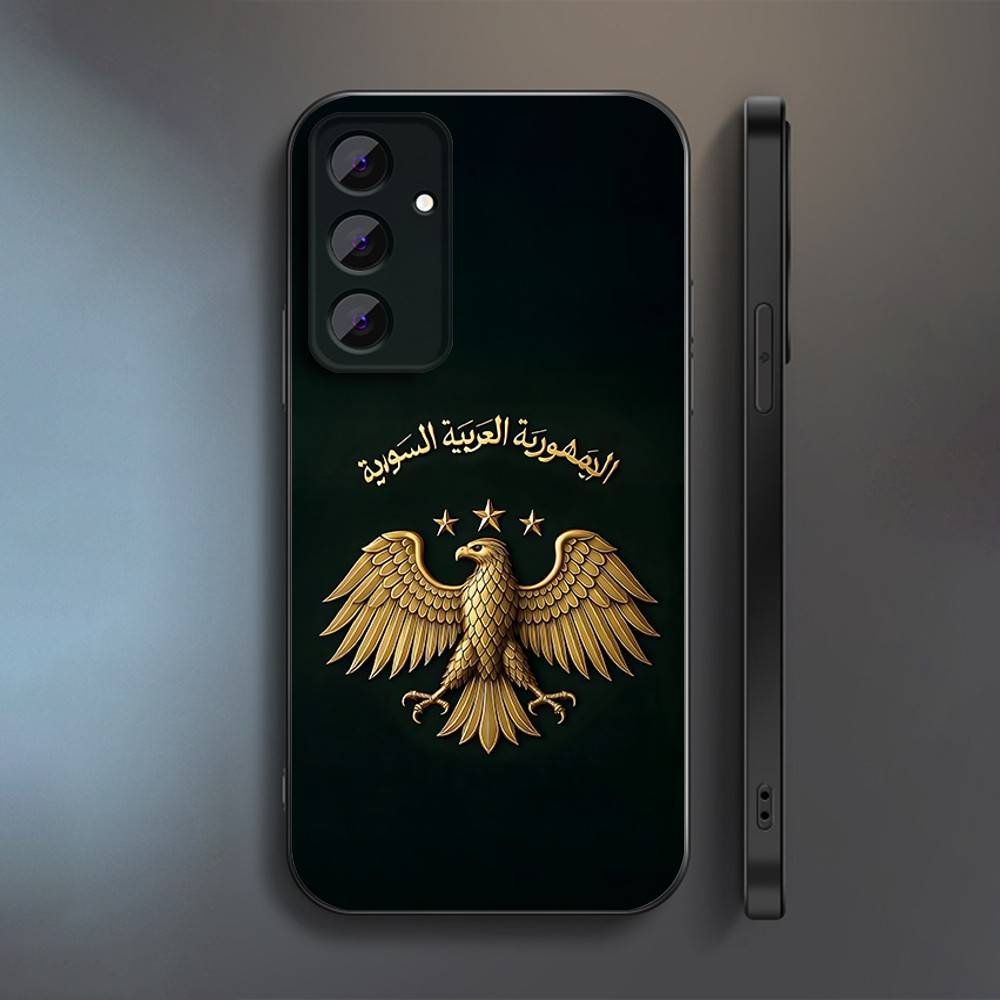 S-Syrian A-Arab Republic Logo Phone Case For Samsung S 25,24,23,22,30,21,10,9,Ultra,Plus,Lite,FE,4,5 G Soft Black Case