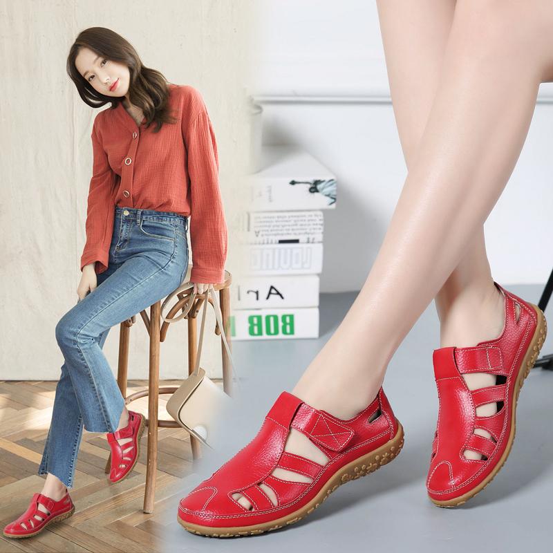 Mary Sandals Essentials Womens Summer Jane Beach Breathable Flat Shoes Closed Toe Casual Soft Walking Sandals For Girl Plus Size