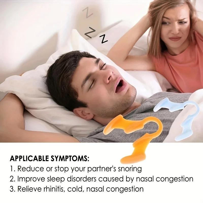2 Stück Schnarchen verhindern Guter Schlaf Silikon Elastischer Nasenclip Anti-Schnarch-Zubehör Mini Anti-Schnarch-Gerät