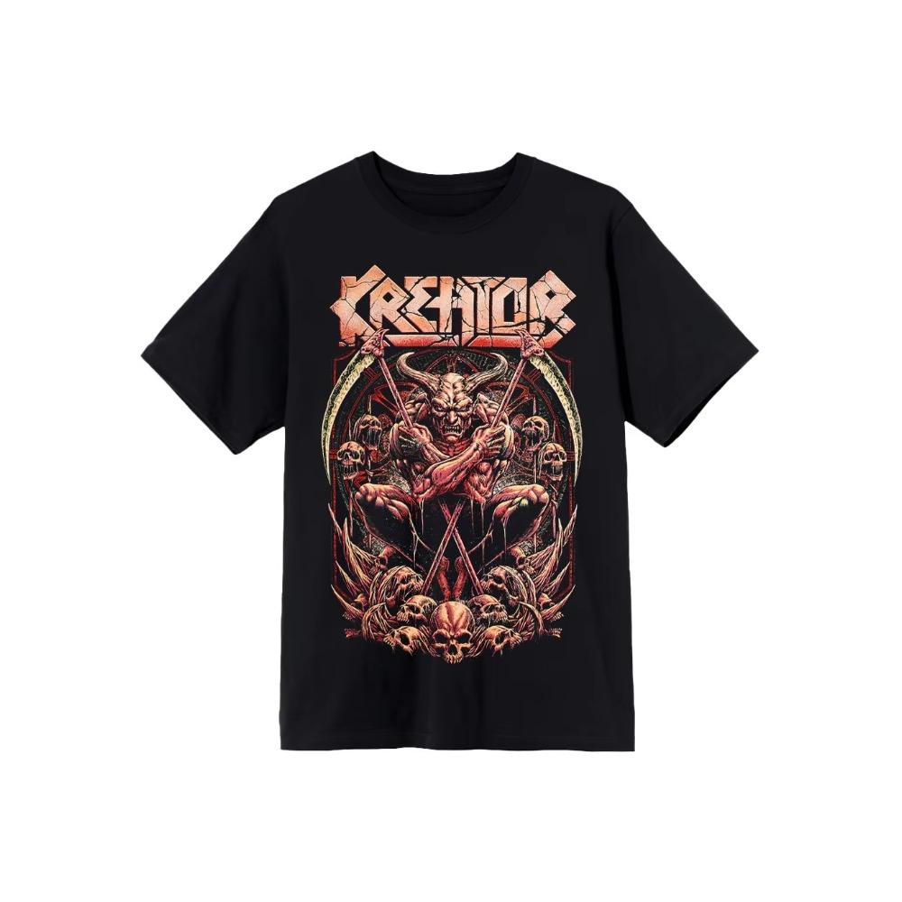 Kreator Dark Art Pentagram Peripheral Pattern Printing Summer Luxury Brand Men's and Women's T-Shirts Short Sleeves