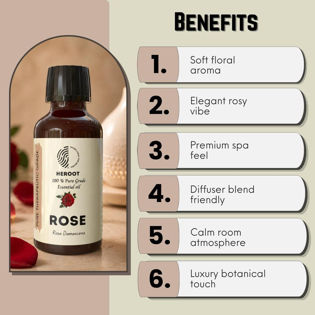 Rosenöl – Reines Öl, Reiches blumiges Aroma, Natürlicher Duft für Diffusor
