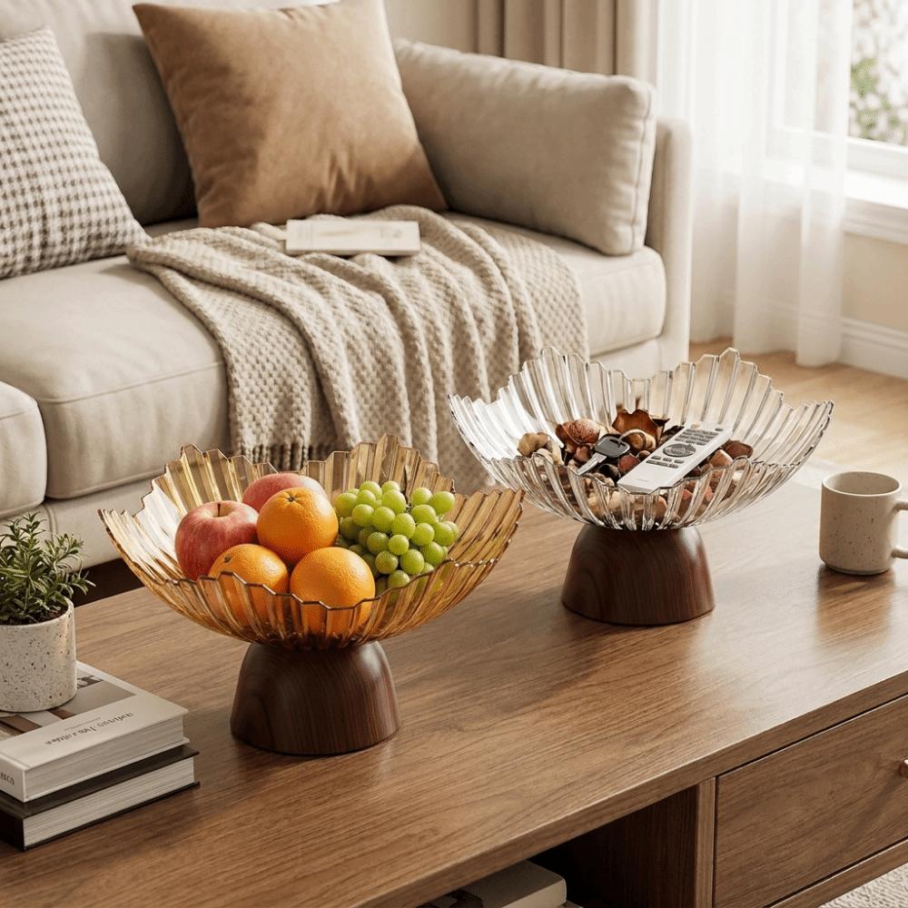 Stylish Multi-functional Pedestal Fruit Bowl High-footed Base Plastic Storage Tray Modern Fruit Tray Home Decor