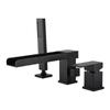 Bathroom Basin Faucet with Shower Head Black Widespread Waterfall Faucet Luxury Basin Mixer Hot And Cold Shower Room Sink Faucet
