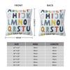 Alphabet Nursery Playroom Square Pillowcase Polyester Linen Velvet Printed Zip Decor Pillow Case Sofa Cushion Cover